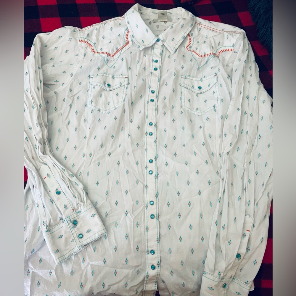 Ariat Button Down w/ 🤩 Teal Accents